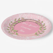 エレガントフローラフレーム：すべての大事な行事 ペーパープレート (アングル)