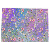 エレガントフローラフレーム:すべての大事な行事 ラージペーパーバッグ (裏面)