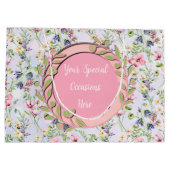 エレガントフローラフレーム：すべての大事な行事 ラージペーパーバッグ (裏面)