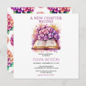 エレガントフローラブックブライダルシャワー招待 招待状 (正面/裏面)