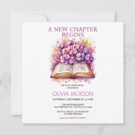 エレガントフローラブックブライダルシャワー招待 招待状