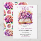 エレガントフローラブックブライダルシャワー招待 招待状 (正面/裏面)