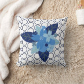 エレガントフローラブパターン（の模様が）あるルーモノクロデザイン クッション (ブランケット)