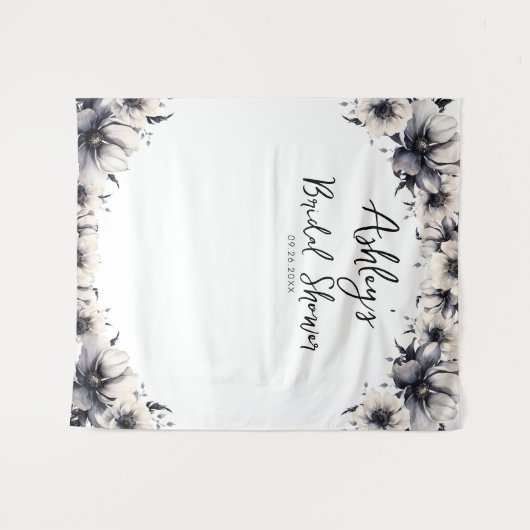 エレガントフローラブライダルシャワーの背景 タペストリー (正面(横))