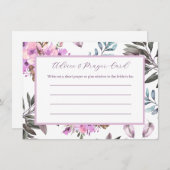 エレガントフローラブライダルシャワーアドバイスと祈りの言葉カード ノートカード (正面/裏面)