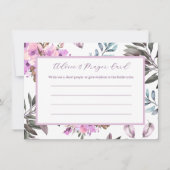 エレガントフローラブライダルシャワーアドバイスと祈りの言葉カード ノートカード (正面)