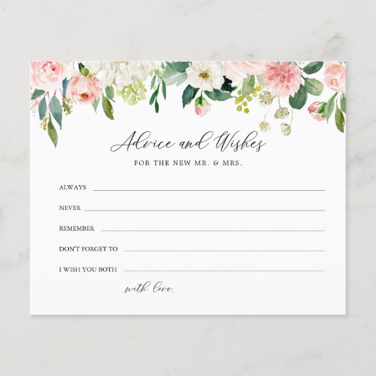 エレガントフローラブライダルシャワーアドバイスと願い (正面)