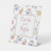 エレガントフローラブライダルシャワーカードとギフトのサイン 台座サイン (正面)