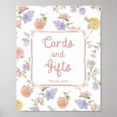 エレガントフローラブライダルシャワーカードとギフト ポスター (正面)