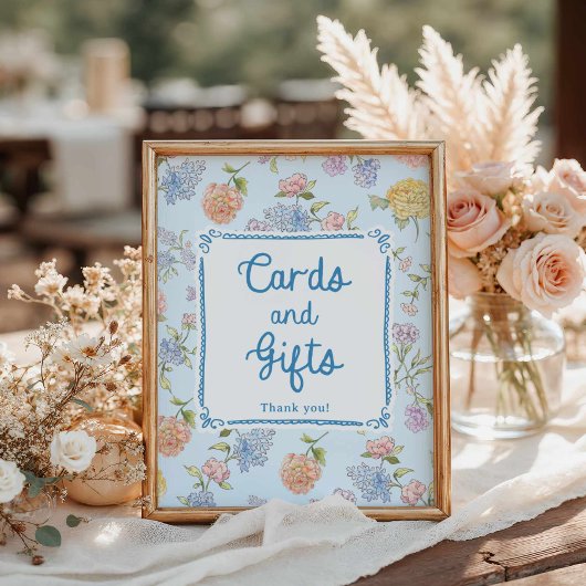 エレガントフローラブライダルシャワーカードとギフト ポスター