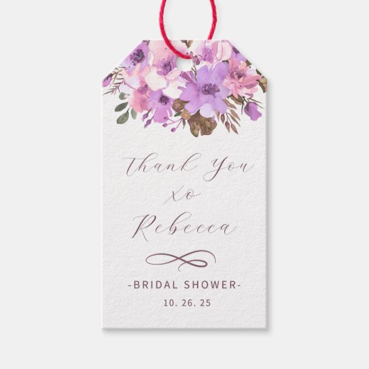 エレガントフローラブライダルシャワーギフトラベル ギフトタグ (正面)