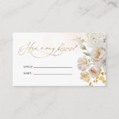 エレガントフローラブライダルシャワーゲーム数キス エンクロージャーカード (正面)