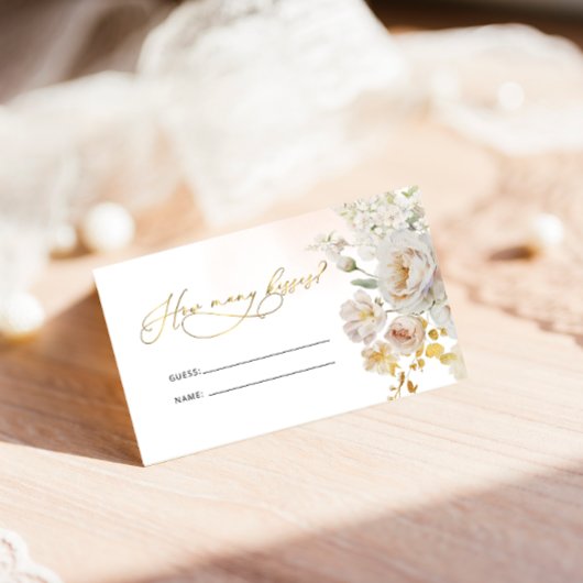 エレガントフローラブライダルシャワーゲーム数キス エンクロージャーカード