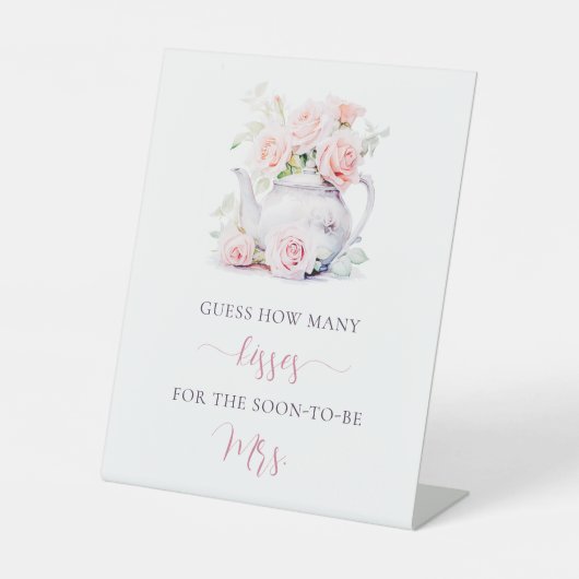 エレガントフローラブライダルシャワーゲーム数キス 台座サイン (正面)