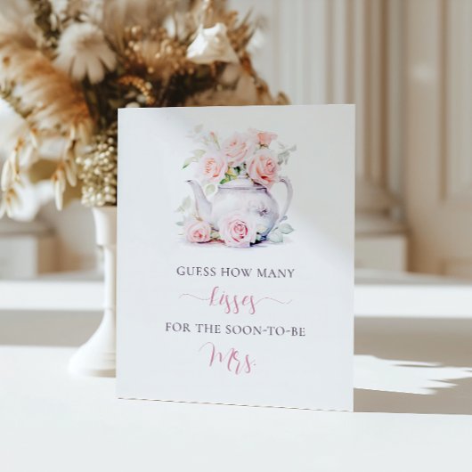 エレガントフローラブライダルシャワーゲーム数キス 台座サイン