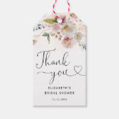 エレガントフローラブライダルシャワーサンキューメッセージカード ギフトタグ (正面)