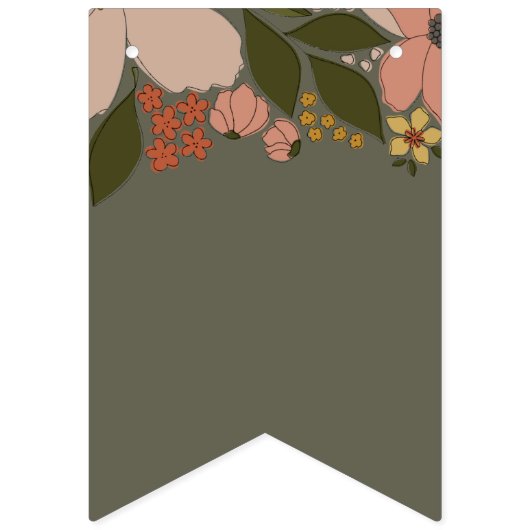 エレガントフローラブライダルシャワーフラグ バンティングフラッグ (第1の旗)