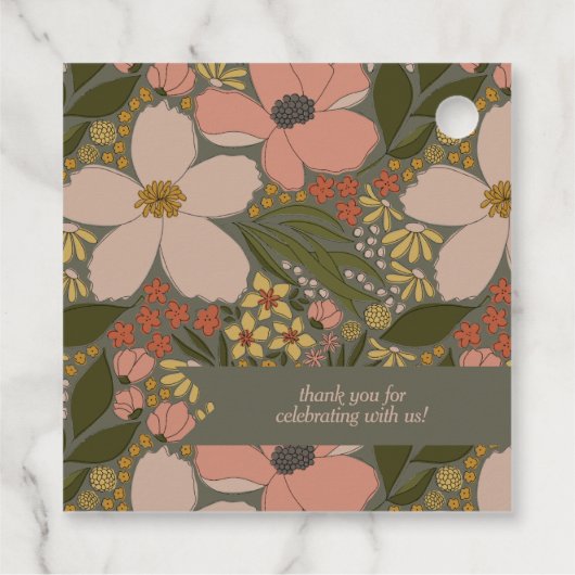 エレガントフローラブライダルシャワーメッセージカード フェイバータグ (裏面)