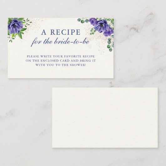 エレガントフローラブライダルシャワーレシピエンクロージャカード エンクロージャーカード (正面/裏面)