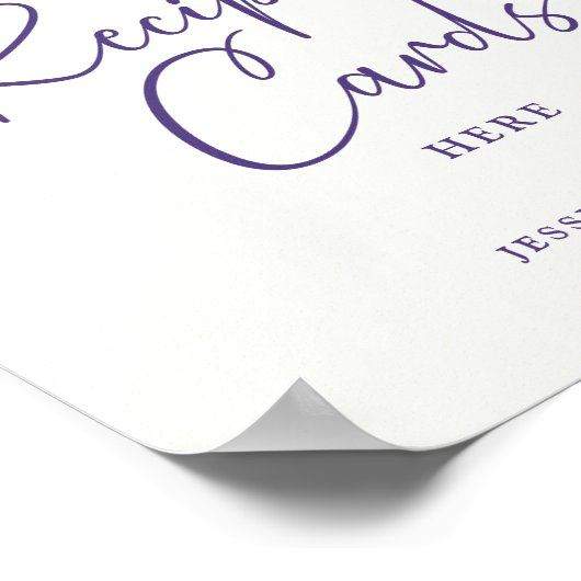 エレガントフローラブライダルシャワーレシピカードポスター ポスター (角)