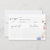 エレガントフローラブライダルシャワーレシピカード (正面)