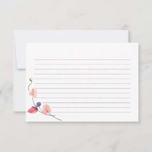 エレガントフローラブライダルシャワーレシピカード (裏面)