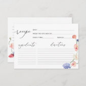エレガントフローラブライダルシャワーレシピカード (正面/裏面)