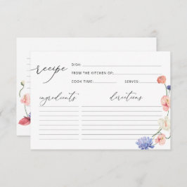 エレガントフローラブライダルシャワーレシピカード