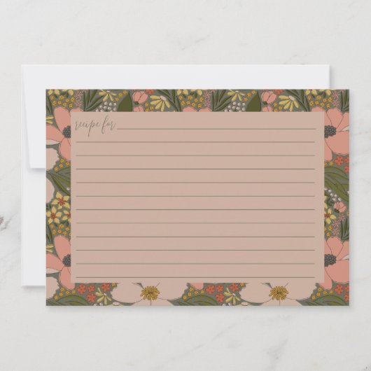 エレガントフローラブライダルシャワーレシピカード サンキューカード (正面)