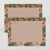 エレガントフローラブライダルシャワーレシピカード ポストカード (正面/裏面)