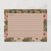 エレガントフローラブライダルシャワーレシピカード ポストカード (正面)
