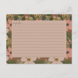 エレガントフローラブライダルシャワーレシピカード ポストカード