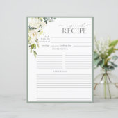 エレガントフローラブライダルシャワーレシピバインダーページ