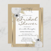 エレガントフローラブライダルシャワー予算招待状 (正面/裏面)