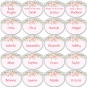 エレガントフローラブライダルシャワー名タグステッカー シール (正面)