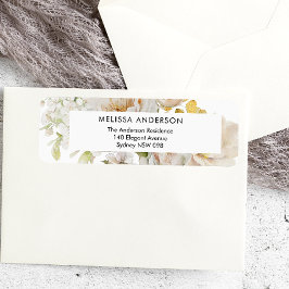 エレガントフローラブライダルシャワー差出人住所ラベル ラベル