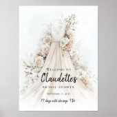 エレガントフローラブライダルシャワー歓迎 ポスター (正面)