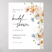 エレガントフローラブライダルシャワー歓迎 ポスター (正面)