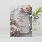 「エレガントフローラブライダルシャワー結婚/イベント 招待状 (スタンド正面)