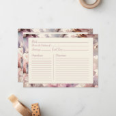 エレガントフローラブライダルシャワー赤面レシピカード ノートカード (正面/裏面インサイチュ)