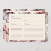 エレガントフローラブライダルシャワー赤面レシピカード ノートカード (正面/裏面)