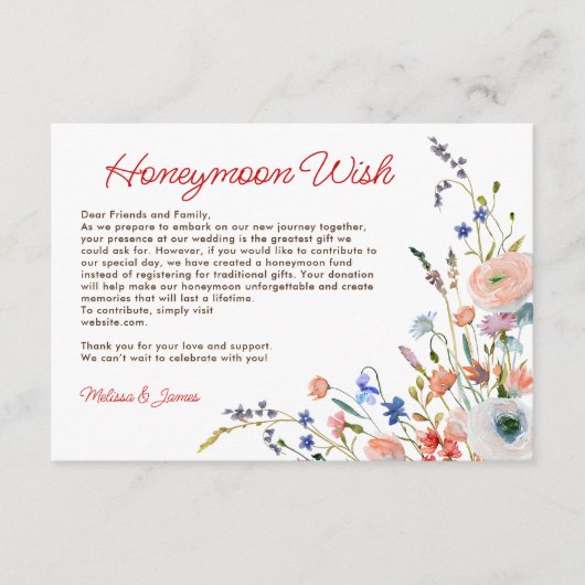 エレガントフローラブライダルシャワー エンクロージャーカード (正面)