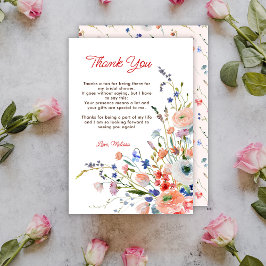 エレガントフローラブライダルシャワー サンキューカード