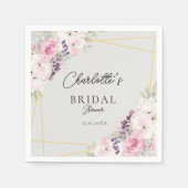 エレガントフローラブライダルシャワー スタンダードカクテルナプキン (正面)