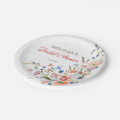 エレガントフローラブライダルシャワー ペーパープレート (アングル)