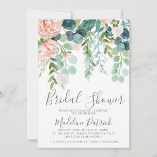 エレガントフローラブライダルシャワー 招待状