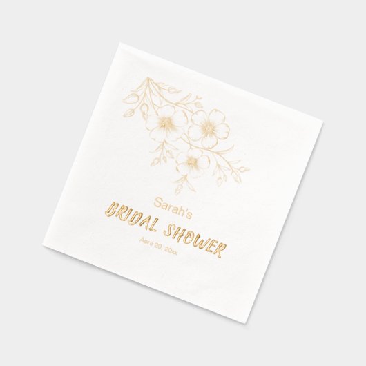 エレガントフローラブライダルシャワー 箔ナプキン (左)