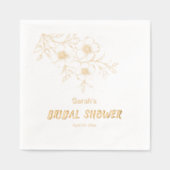 エレガントフローラブライダルシャワー 箔ナプキン (正面)