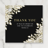 エレガントフローラブラックミニマル金ゴールドフォーマル結婚ズ フェイバータグ (正面)