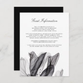 エレガントフローラブラック結婚の挿入カード エンクロージャーカード (正面/裏面)